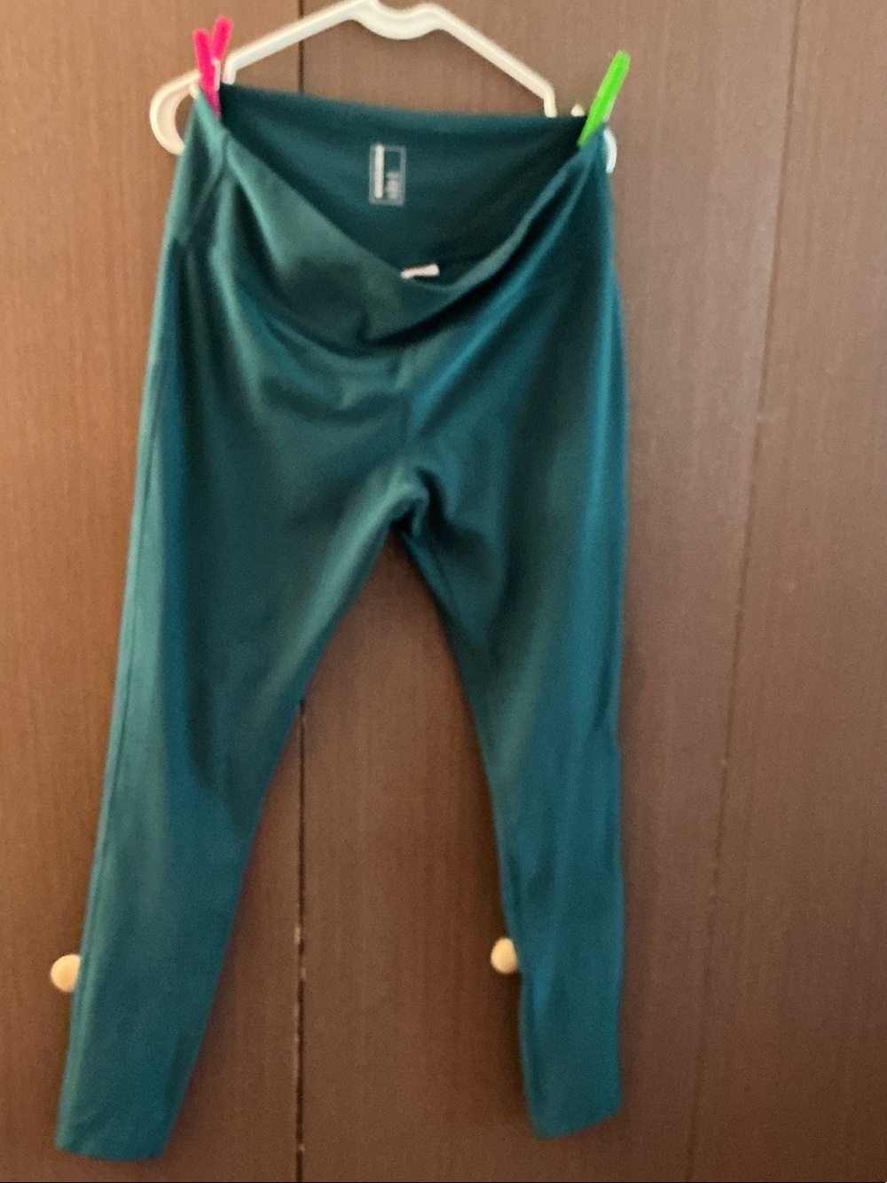 Mondetta Deep Teal Fold-Over Waist Kids Leggings